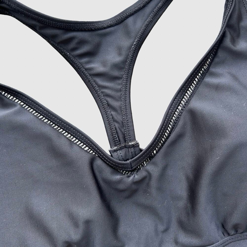 Nani Point Break Crop Swim Top Black Racerback Athletic Bikini Top Women’s Large - Picture 3 of 6